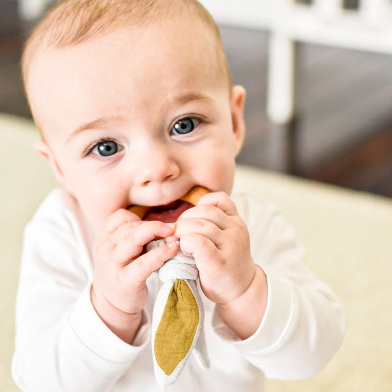 Organic Cotton Teething Ring - Honey - Little Sprouts & Co. - Teething & Soothing - [product tags]