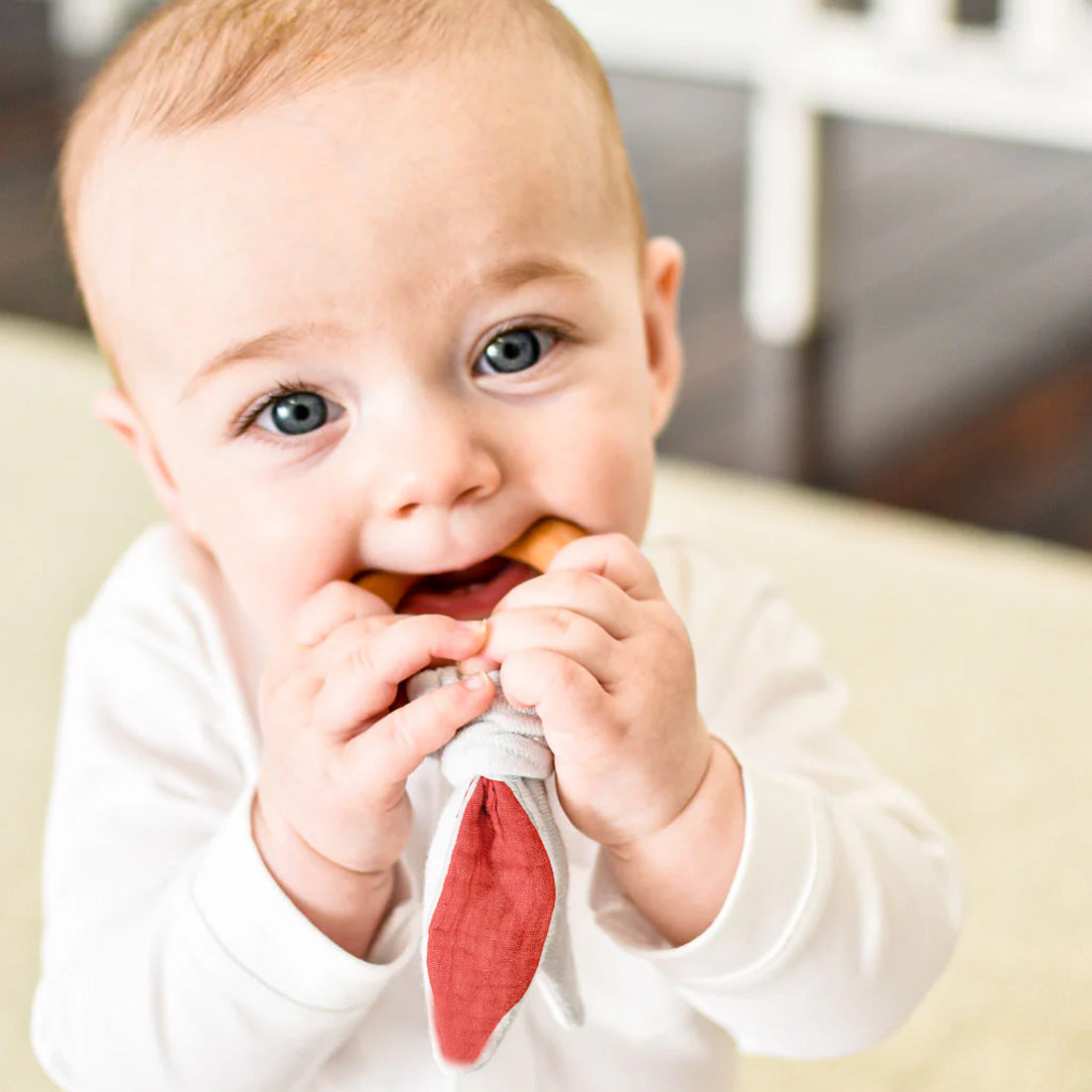 Organic Cotton Teething Ring - Strawberry - Little Sprouts & Co. - Teething & Soothing - [product tags]