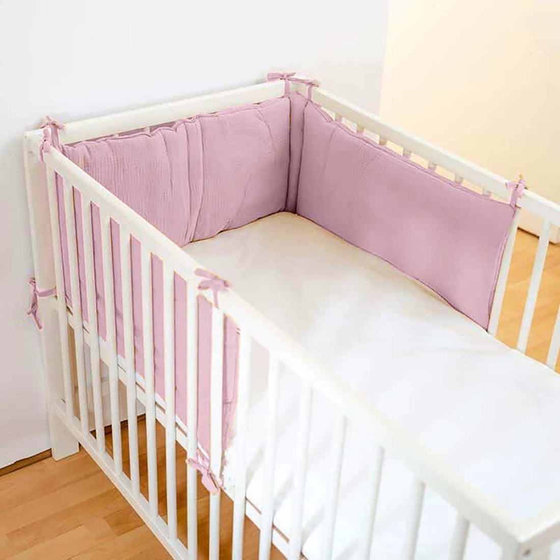 Organic Cotton Cot Bumper - Pink - Little Sprouts & Co. - Bedding Essentials - [product tags]